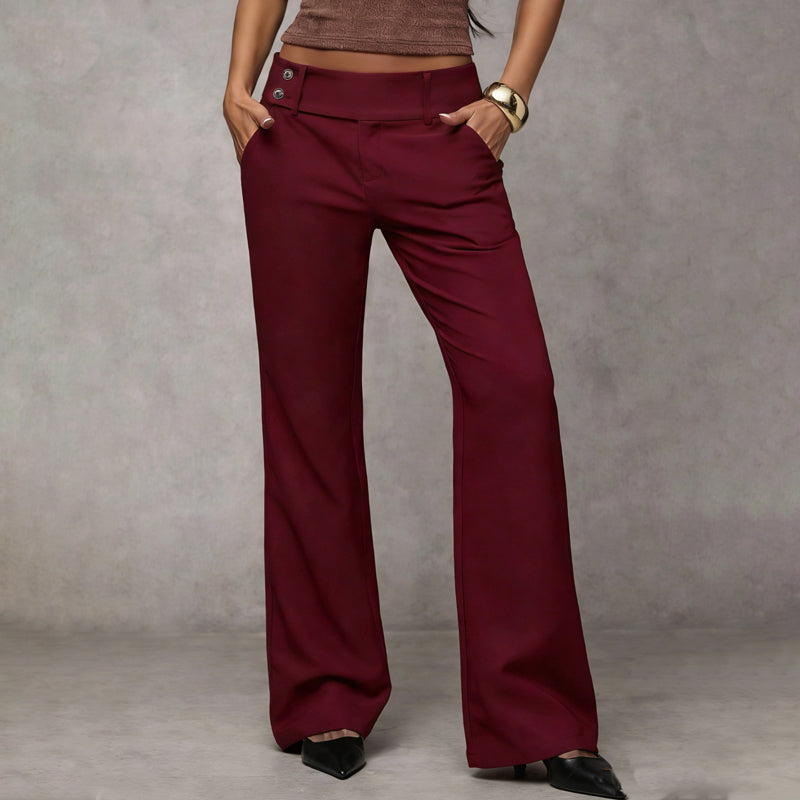 Fanny - Pantalones Elegantes Con Pernera Acampanada