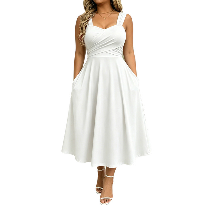 Katjaa - Elegante Vestido Sin Mangas Con Bolsillos