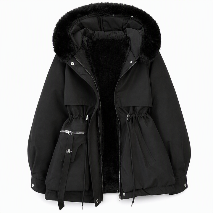 Wenqing - Chaqueta de Invierno Con Capucha de Piel Sintética