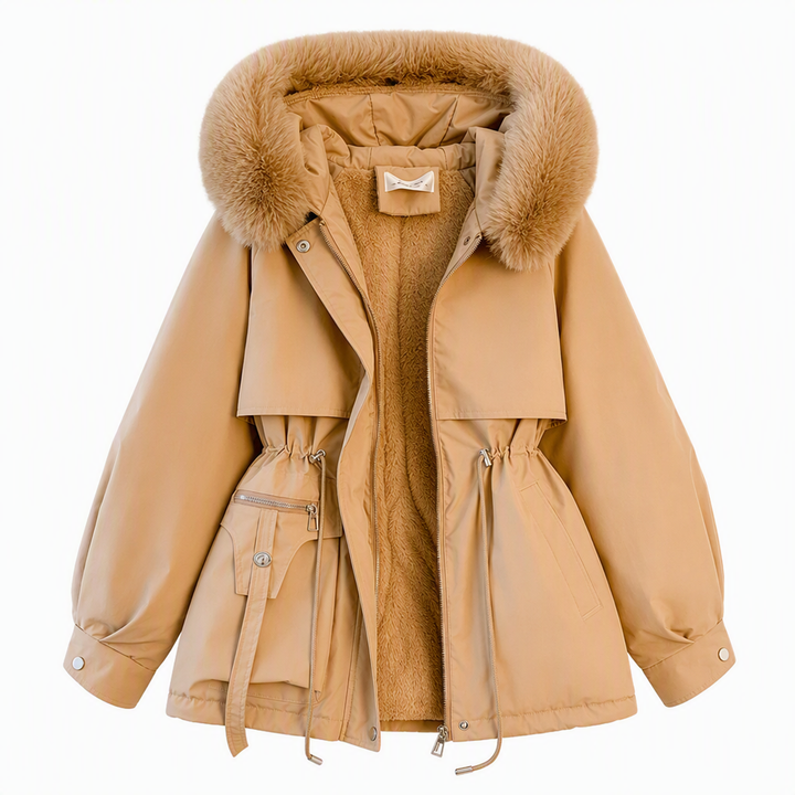 Wenqing - Chaqueta de Invierno Con Capucha de Piel Sintética