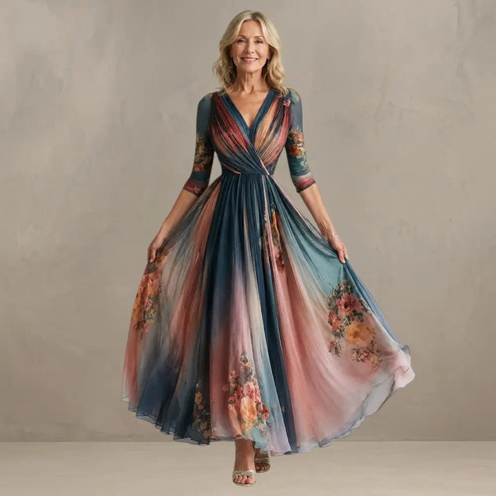Willemse - Vestido Bohemio Con Estampado Floral Grande