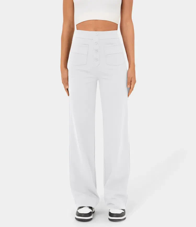 Elke - Pantalones Elásticos De Cintura Alta