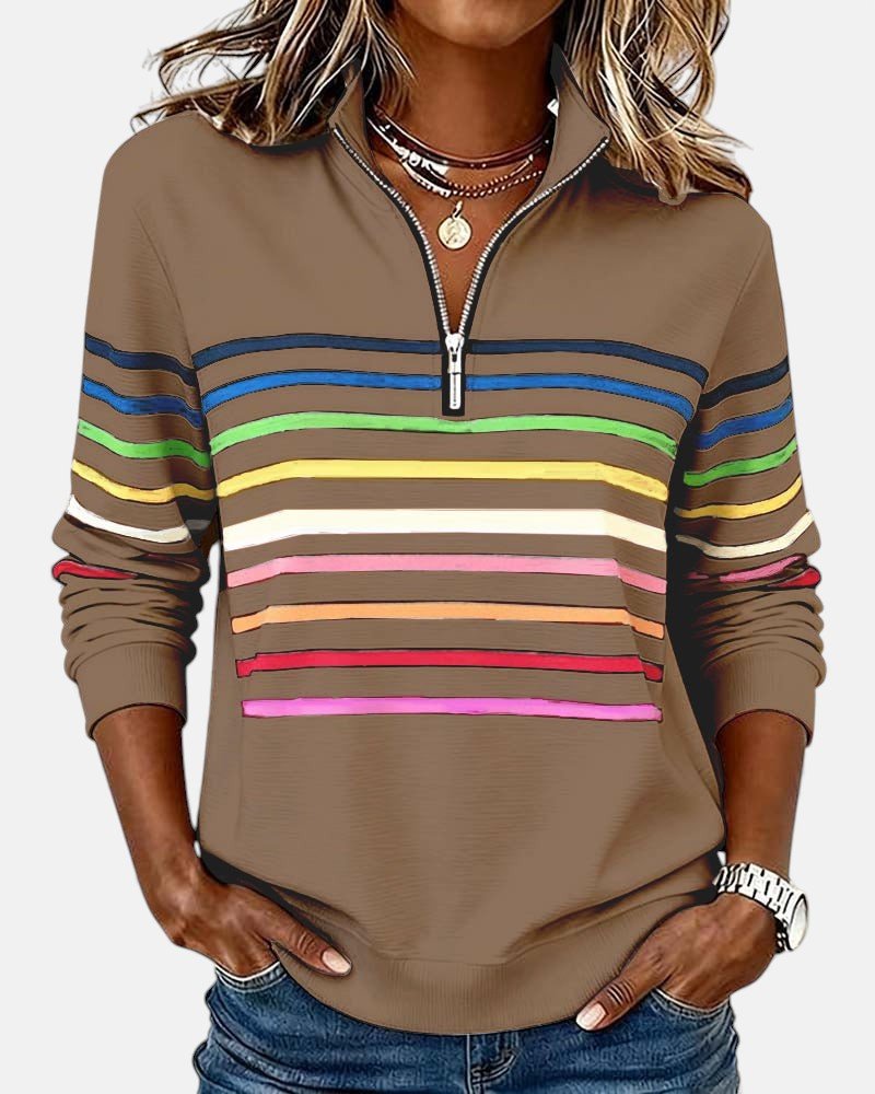 Mourinda - Sudadera a Rayas De Manga Tres Cuartos